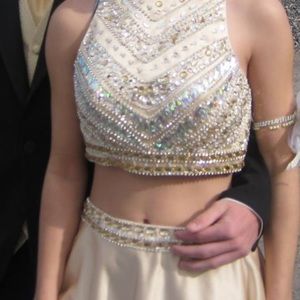 Champagne prom dress- Warn once